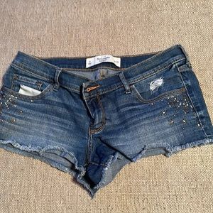 Abercrombie and Fitch denim cut off shorts with bling size 8
